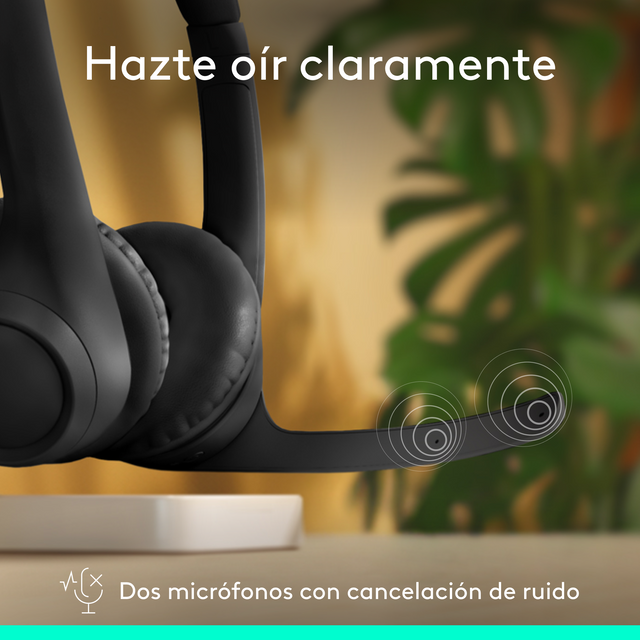 Diadema Profesional Bluetooth, Logitech Zone 300, Con Micrófono, Negro