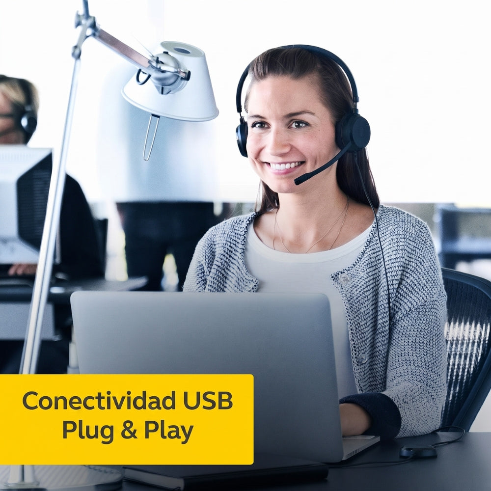 Audífonos Diadema Profesional Jabra Evolve 20 MS Estéreo USB-C/A Micrófono Control Volumen Call Center