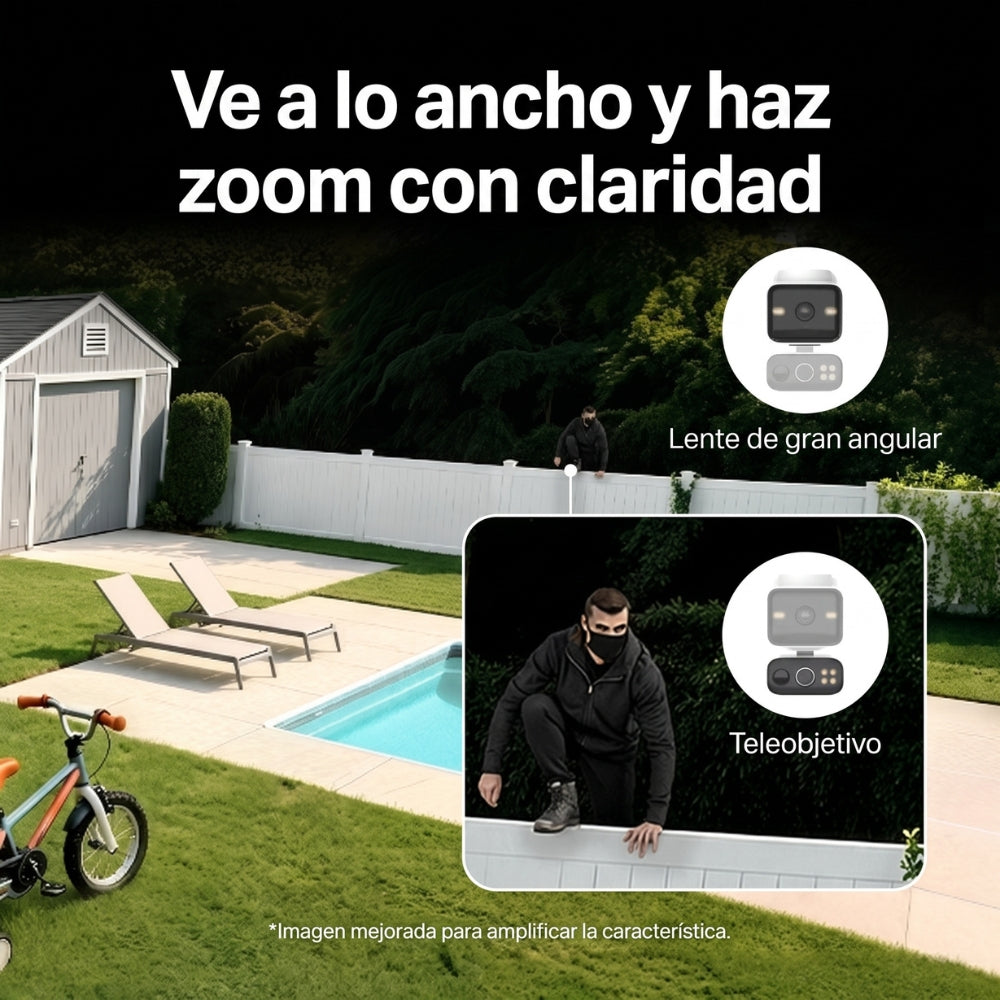 Cámara de Seguridad Wi-Fi TP-Link Tapo C645D Kit Doble Lente 2K Pan/Tilt 360° Solar Batería 10000mAh IP65