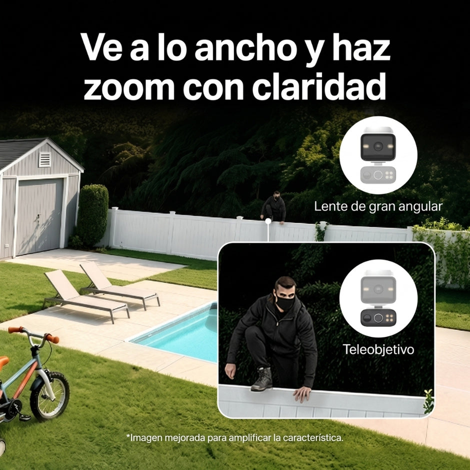 Cámara de Seguridad Wi-Fi TP-Link Tapo C645D Kit Doble Lente 2K Pan/Tilt 360° Solar Batería 10000mAh IP65