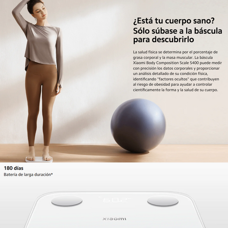 Báscula Digital Inteligente Xiaomi Body Composition Scale S400 con 25 Indicadores de Salud