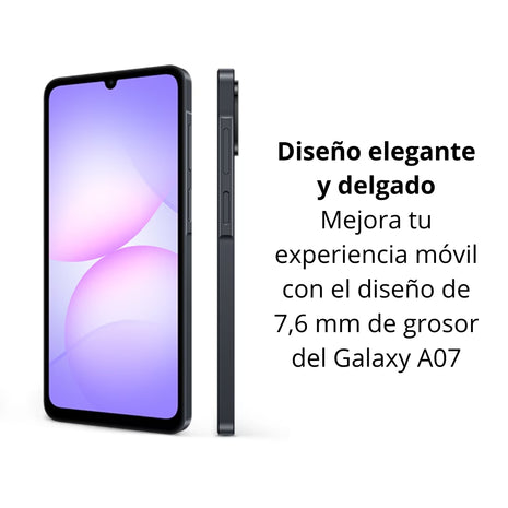 Celular Samsung Galaxy A07 Dual SIM PLS LCD 6.7" HD+ 90Hz 64GB/4GB 50MP IP54 5000mAh/25W - Negro