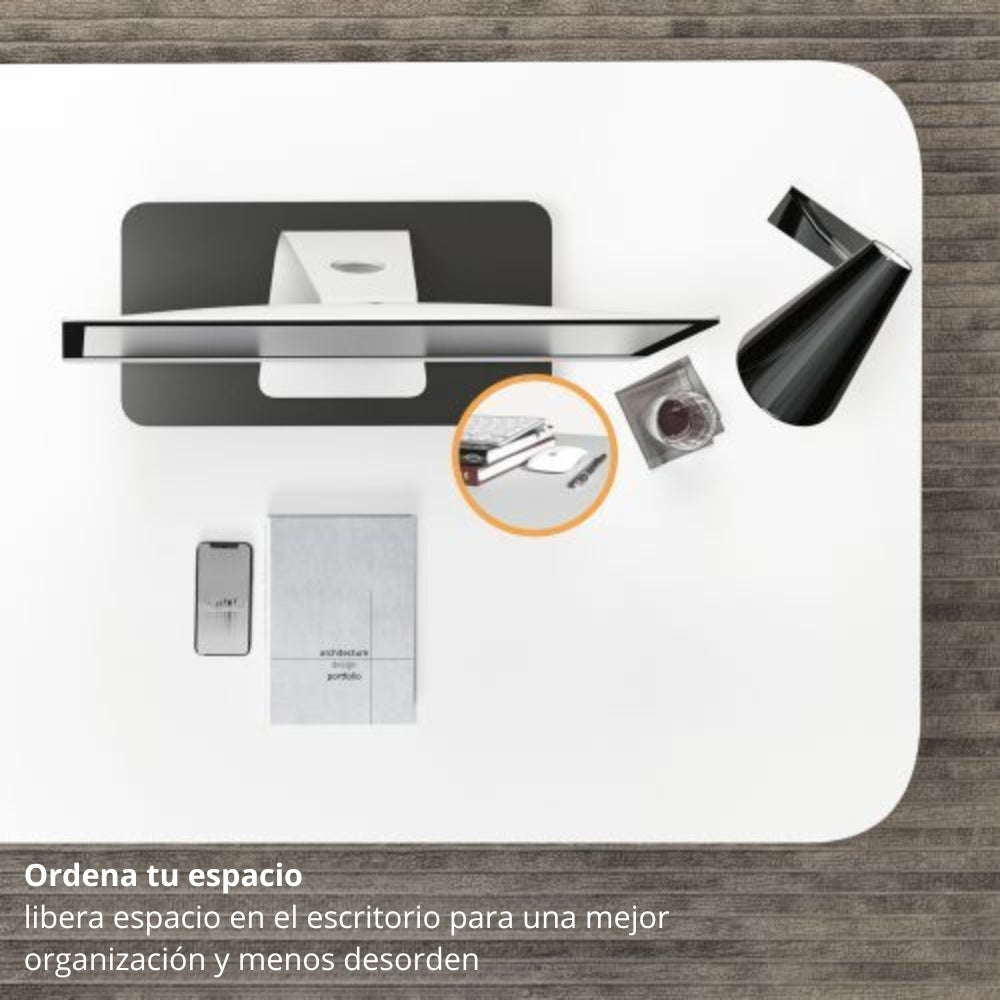 Base Eleva Monitor Techgo TDB MDF para Pantallas de 13 a 32 Pulgadas con Soporte de 20kg Cafe
