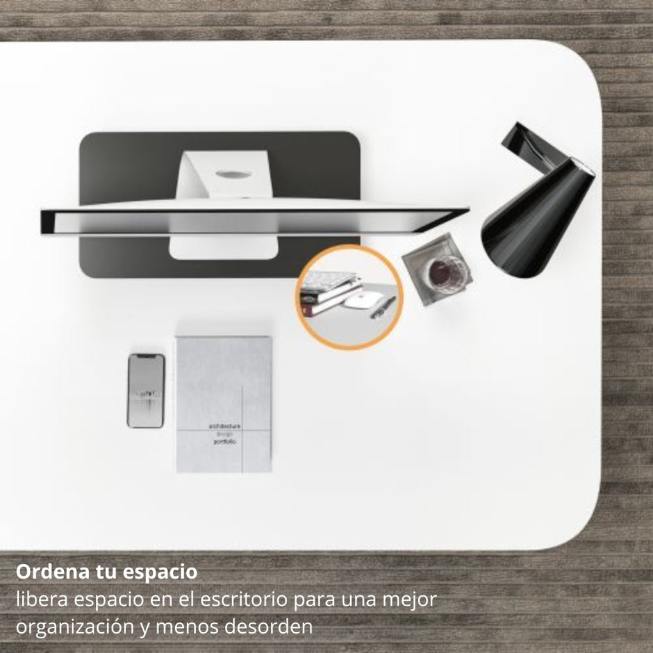 Base Eleva Monitor Techgo TDB MDF para Pantallas de 13 a 32 Pulgadas con Soporte de 20kg Cafe