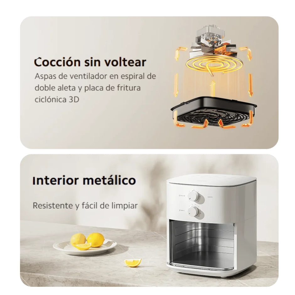 Freidora de Aire Xiaomi Air Fryer Essential 6L con 12 Recetas para Comidas Deliciosas