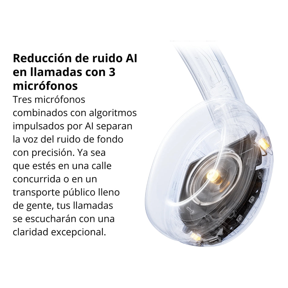 Audífonos Diadema Bluetooth Xiaomi Redmi Headphones Neo Cancelación ANC 42dB Batería 72 Horas, USB-C - Blanco