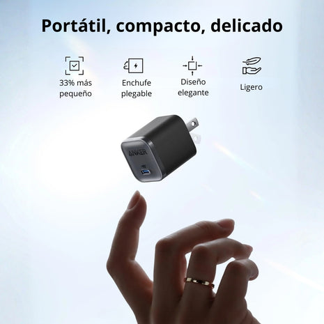 Cargador Anker Nano Carga Rapida de 45w, Entrada Usb-c, Negro