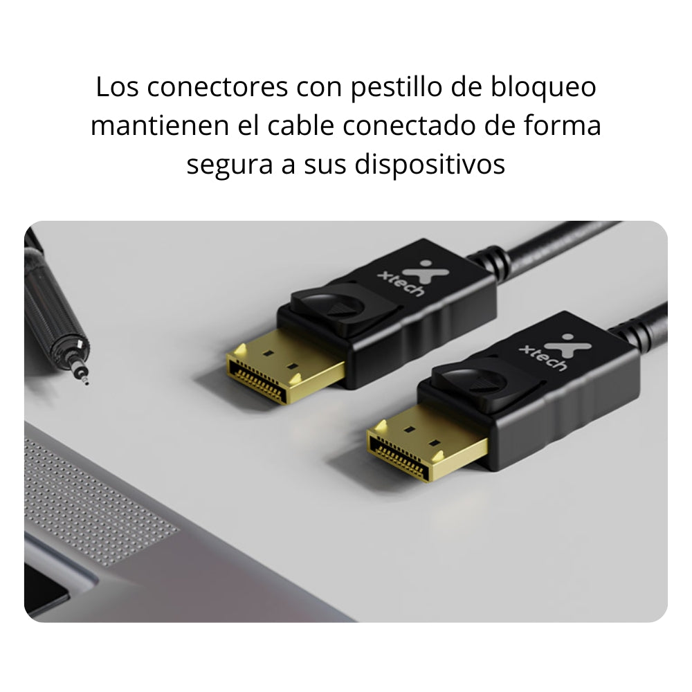 Cable Displayport Macho a Macho Xtech XTC-379 1.8m 4K