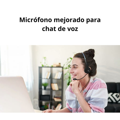 Audifonos Diadema Genius HS-220U Con Micrófono USB-A Botón AI Copilot - Negro