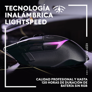 Mouse Gamer Inalámbrico Logitech G502 X PLUS RGB HERO 25K DPI 13 Botones - Negro