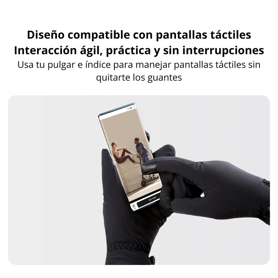 Guantes Térmicos Xiaomi Electric Scooter Riding Gloves Impermeables Antideslizantes Táctiles Talla L - Negro