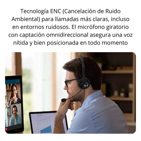 Diadema con Microfono Xtech XTH-245 USB-C Controlador Incorporado - Negro