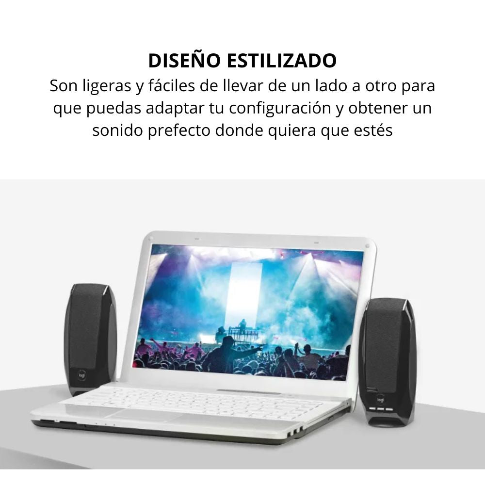 Parlantes Estéreo USB Logitech S150 con Control de Volumen y Mute