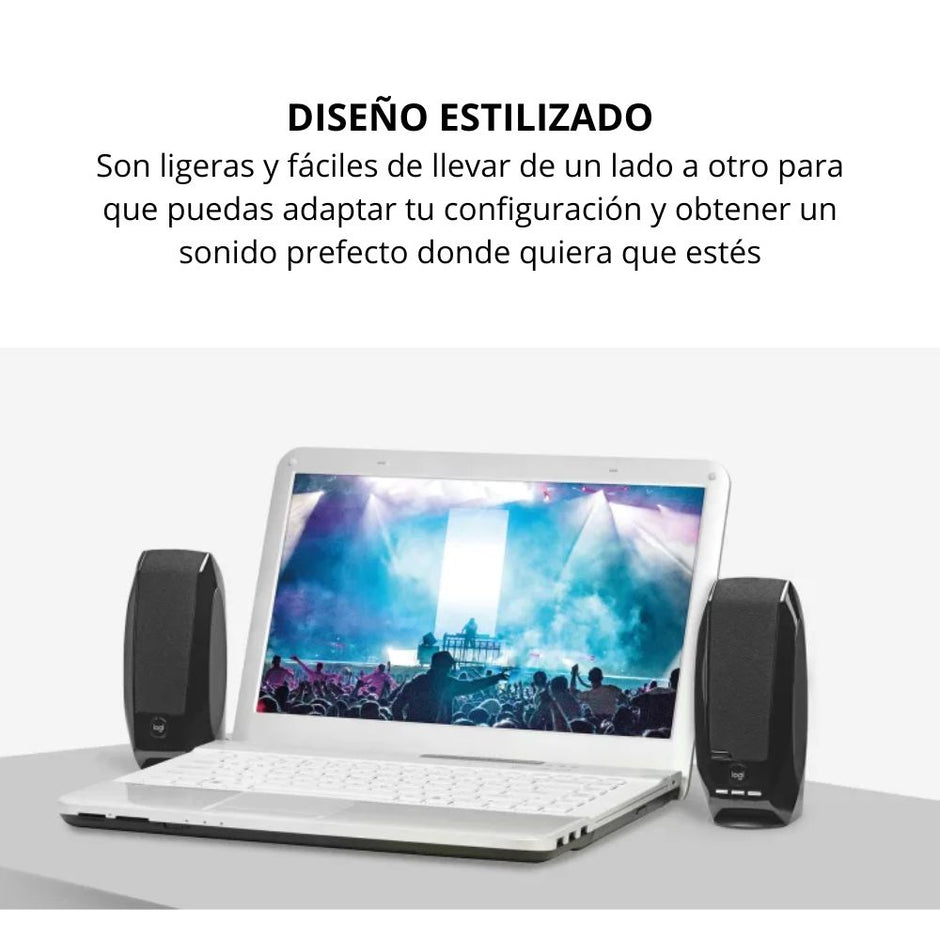 Parlantes Estéreo USB Logitech S150 con Control de Volumen y Mute