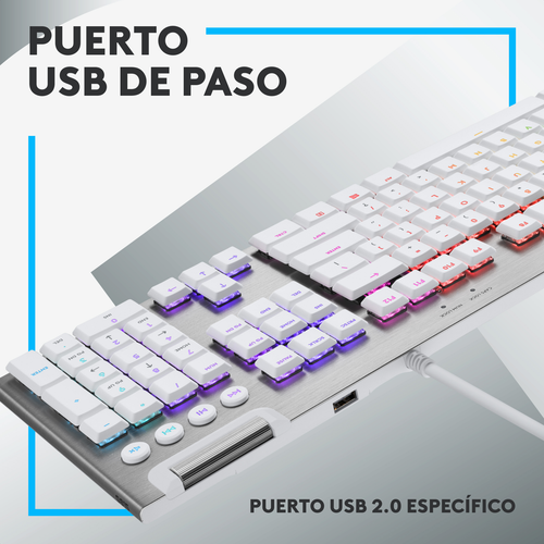 Teclado Gamer Mecánico Ultrafino Logitech G815 Lightsync Rgb - Blanco