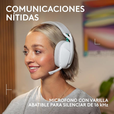 Audífonos Diadema Gamer Inalámbrica Logitech G321 LIGHTSPEED Bluetooth Flip-to-Mute PC/PS5/Switch - Blanco