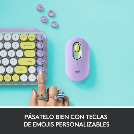 Teclado Mecánico Inalámbrico Bluetooth Logitech POP Keys con Teclas de Emojis - Daydream