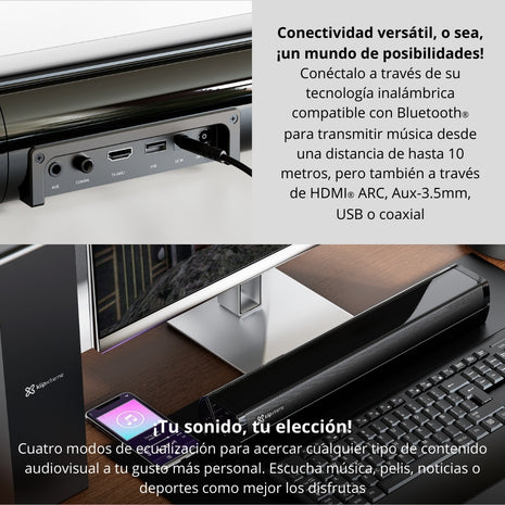 Barra De Sonido Bluetooth Klip Xtreme ThunderZound KSB-050 con Entrada AUX y Sonido Potente
