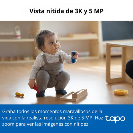 Cámara Wifi, 3K 5MP, Ai Audio Pan / Tilt, TP-Link Tapo TC74