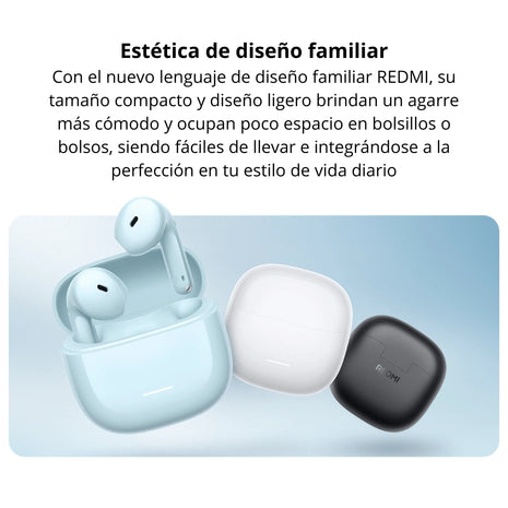 Audífonos Inalámbricos Xiaomi Redmi Buds 8 Active TWS Bluetooth 5.4 Micrófono Dual IA 37h Batería, IP54 - Negro