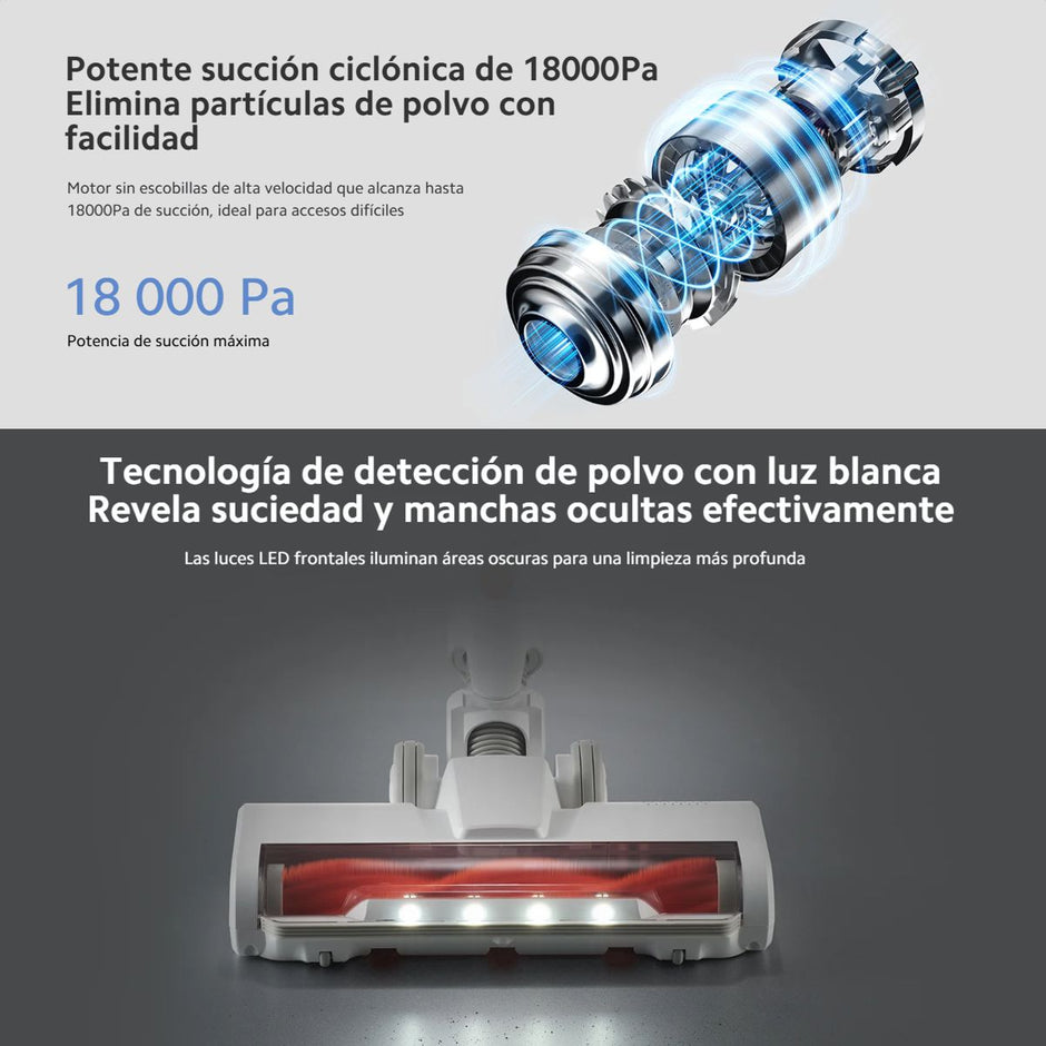 Aspiradora Inalámbrica Xiaomi Vacuum G20 Lite 18000Pa LED Detección Polvo Filtración 99.9% Hasta 45min