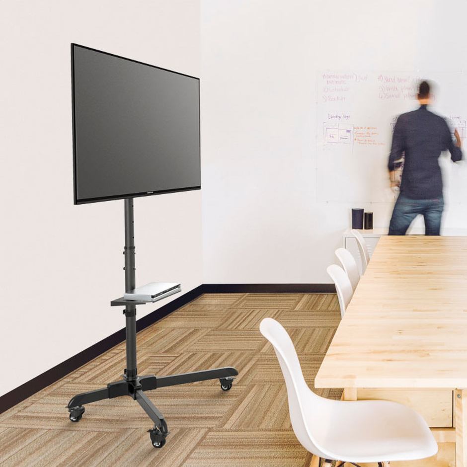 Soporte Móvil con Ruedas para TV de 32'' a 55'' TechGo SPR-6403 hasta 35kg + 1 Repisa