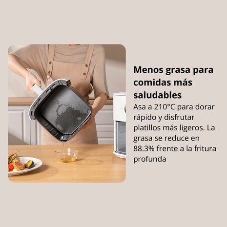 Freidora de Aire Xiaomi Air Fryer 6.5L Inteligente - 100+ Recetas, 7 Modos, 1200W - Blanco
