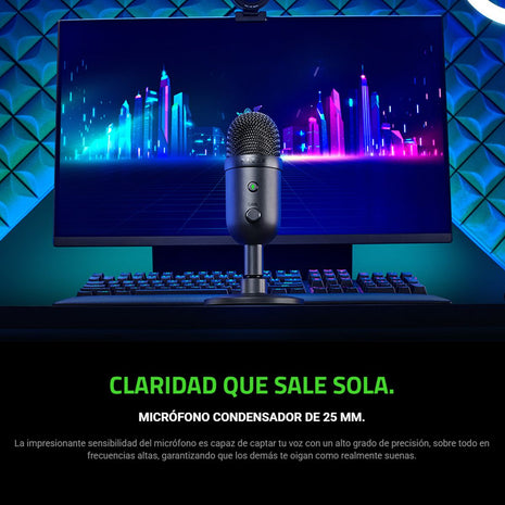 Micrófono Gamer Usb Streaming Razer Seiren V2 X Black