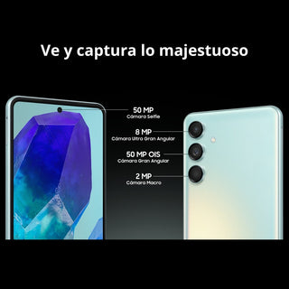 Celular Samsung M55 5G Dual SIM Snapdragon Super AMOLED+ 6.7” 120Hz 256GB/8GB 50MP OIS 5000mAh/45W - Negro