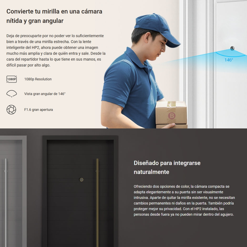 Mirilla De Puerta Inalámbrica, Cámara Full Hd 146° Ezviz Hp2