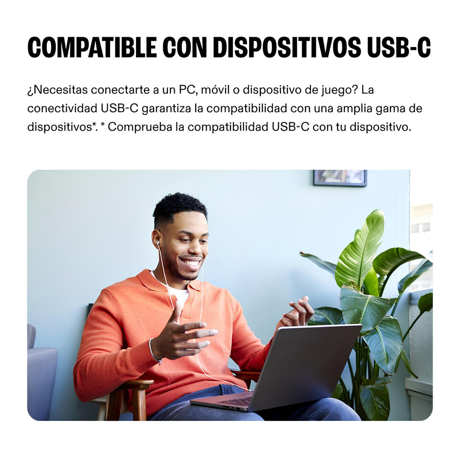 Audífonos JBL Tune 310C USB-C con Micrófono, Audio Alta Resolución y Sonido Pure Bass Negro