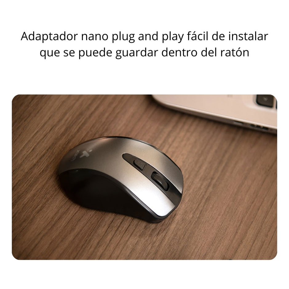 Mouse Inalambrico Xtech XTM315GY Optico 1600dpi 2.4GHz