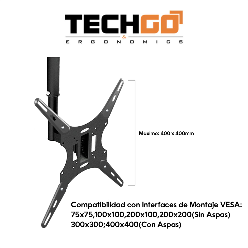 Soporte De Techo Inclina Tv 23''»55''/30kg, Techgo Spt-2202a