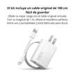 Combo Xiaomi Turbo Cargador 100W + Cable 1M USB a USB-C / 100% Original - Blanco