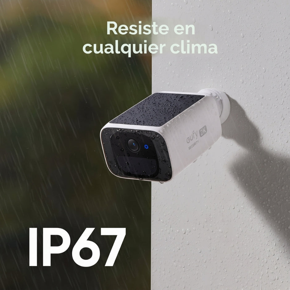 Cámara de Seguridad Eufy SoloCam S220 Solar 2K con IA Detección Humana Vision Nocturna IP67 WiFi