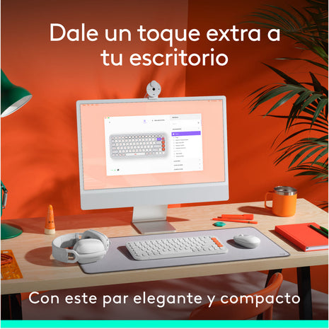 Combo Teclado Y Mouse Bluetooth, Logitech Pop Icon, Blanco