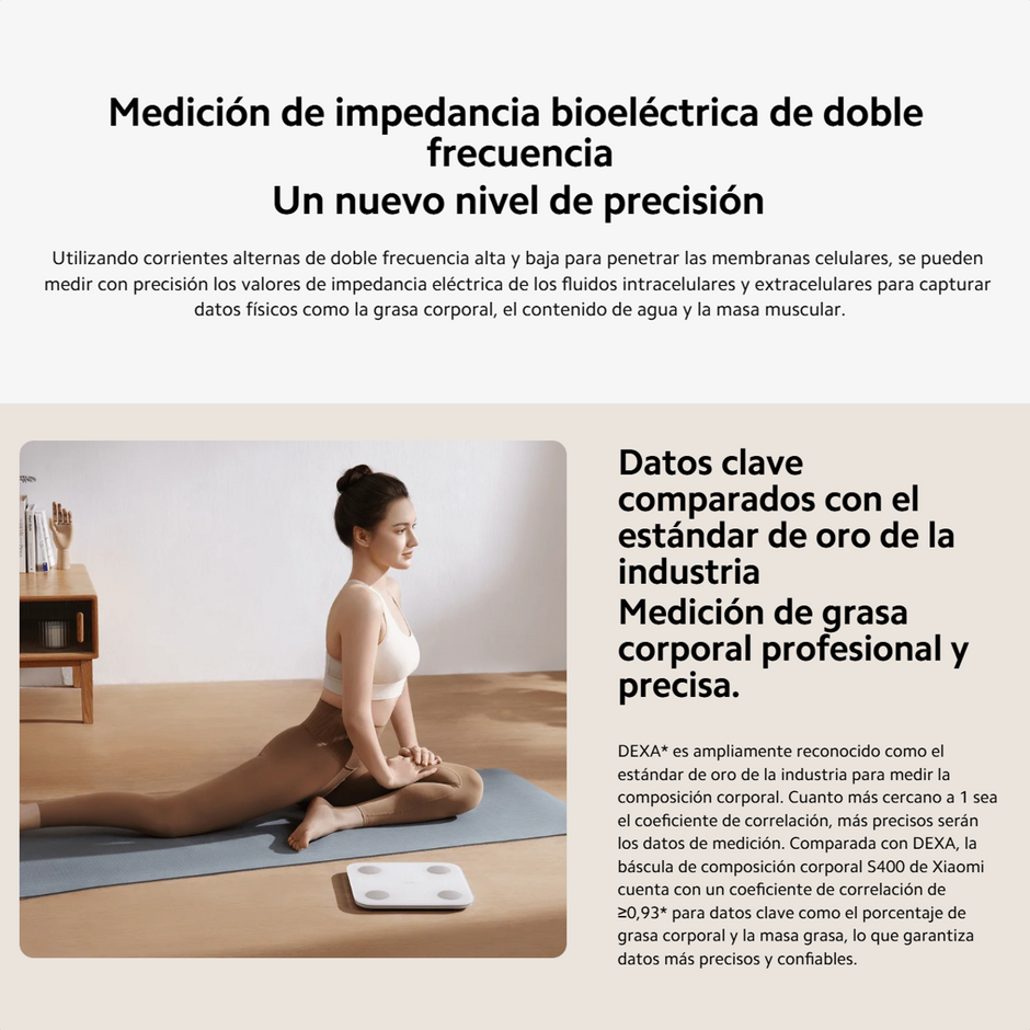 Báscula Digital Inteligente Xiaomi Body Composition Scale S400 con 25 Indicadores de Salud