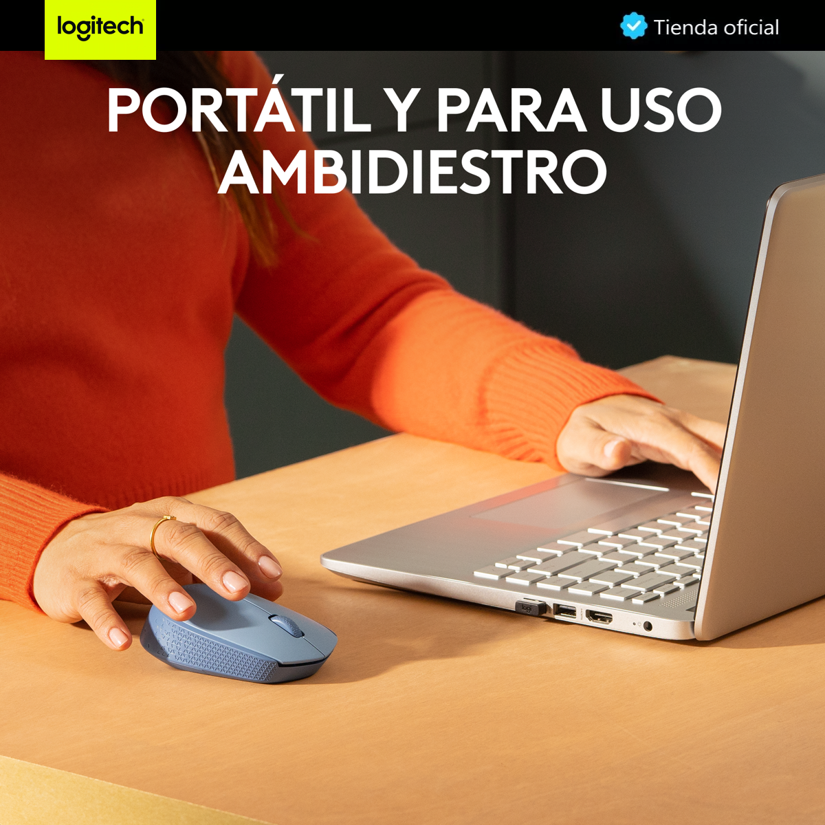Combo Mouse Inalámbrico Logitech M170 + Mouse Pad Studio Series - Gris Azulado
