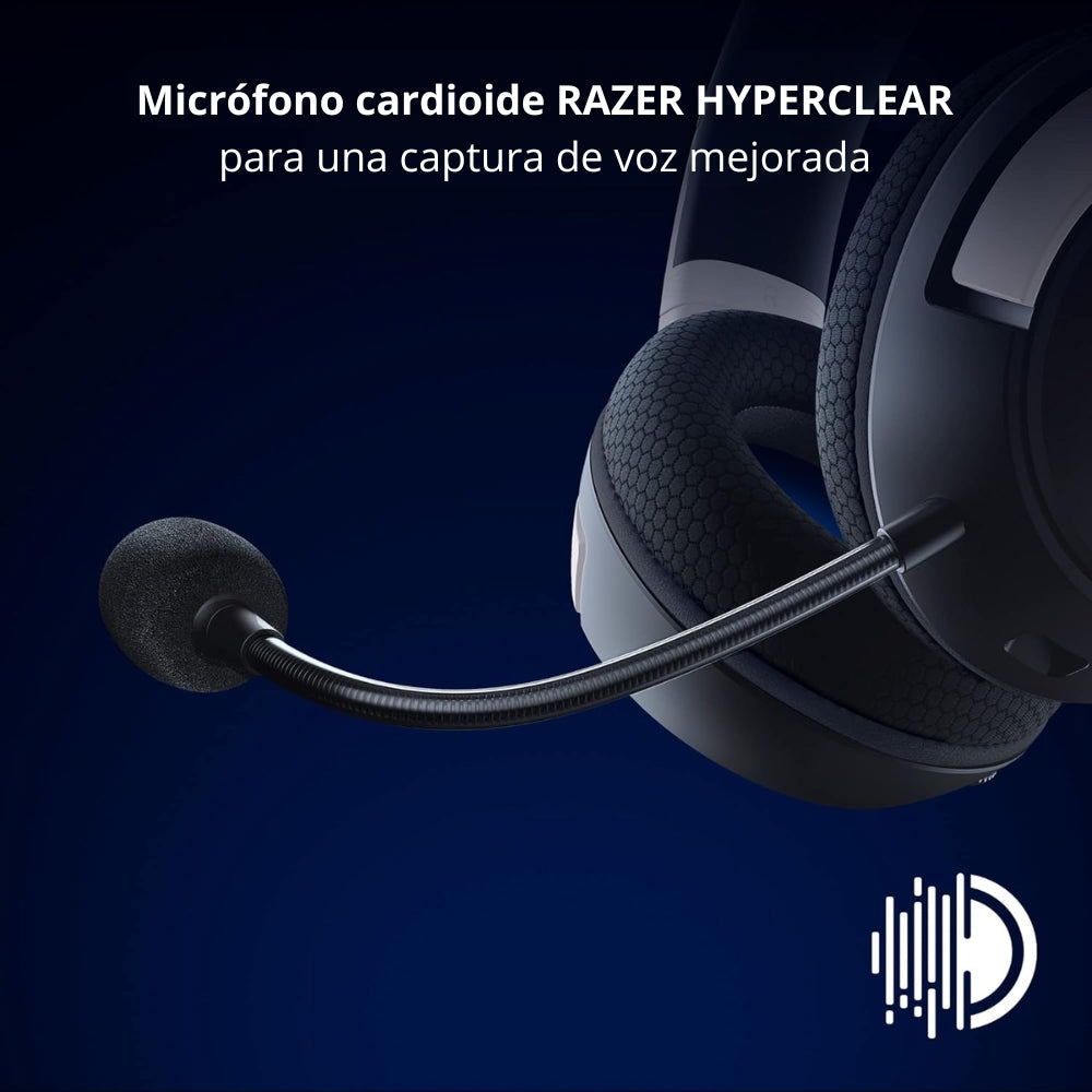 Audífonos Gamer Inalámbricos Razer Kaira HyperSpeed PS5 y PC Bluetooth y dongle 2.4GHz 30H Batería