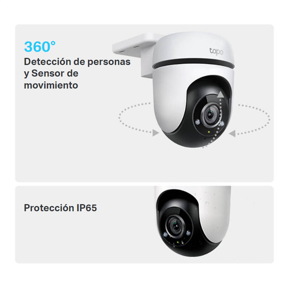 Cámara Seguridad Exterior TP-Link Tapo C500 Wi-Fi 1080p Rotación 360° IP65 Rastreo Inteligente Alarma + Micro SD 128GB
