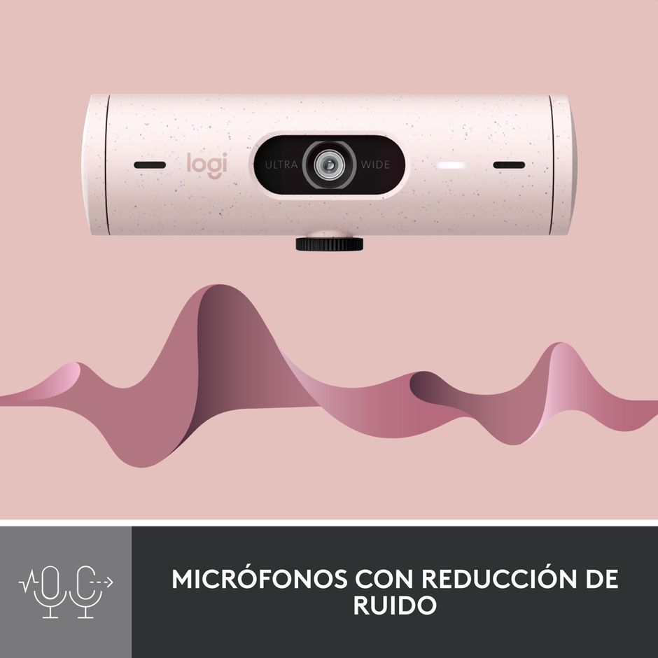 Cámara Web Full Hd Logitech Brio 500 / Rightlight 4 Con Hdr - Rosa