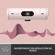 Cámara Web Full Hd Logitech Brio 500 / Rightlight 4 Con Hdr - Rosa