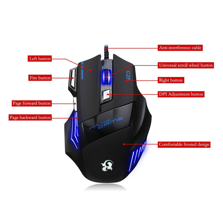 Mouse Gamer Usb 7 Botones Star Tec G6, 800/1200/1600/2400dpi K61