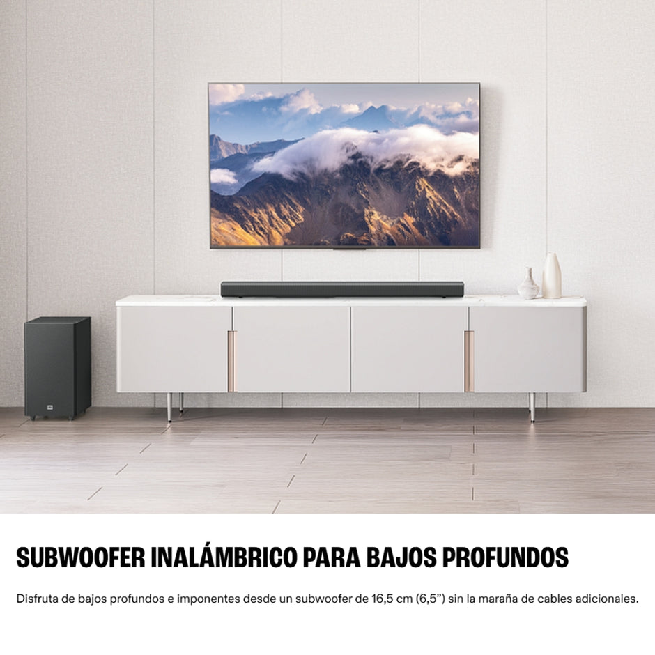 Barra Sonido JBL Cinema SB580 3.1 Canales 440W Dolby Atmos Subwoofer Inalámbrico HDMI eARC Bluetooth 5.3