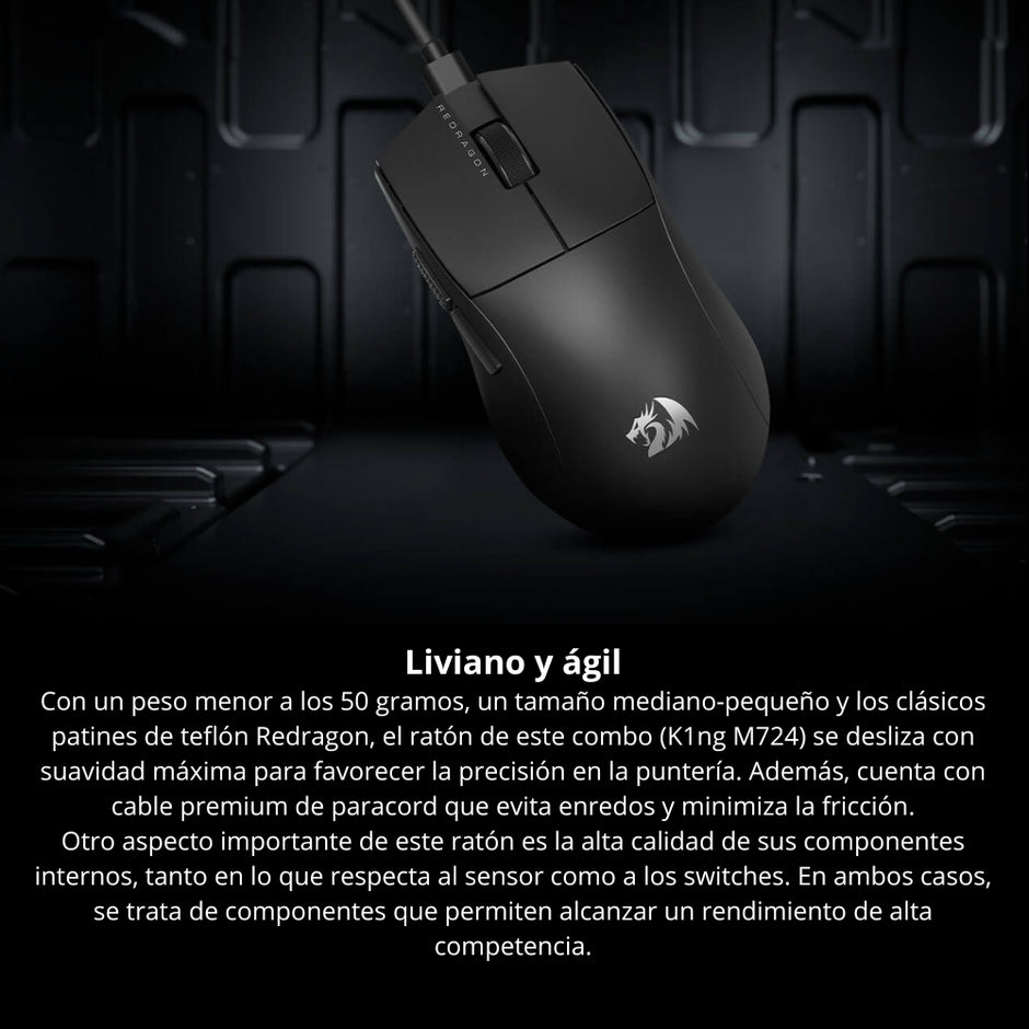 Combo Gamer 4en1 Redragon S147 RGB Teclado Shiva + Mouse K1ng + Diadema Cronus + Pad Mouse Pisces