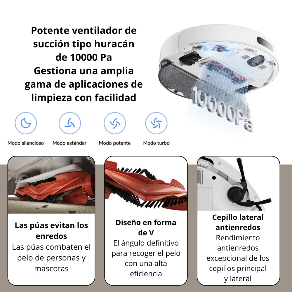 Aspiradora y Trapeadora Inteligente Xiaomi Robot Vacuum S40 con Láser LDS, 10000Pa, 5200mAh