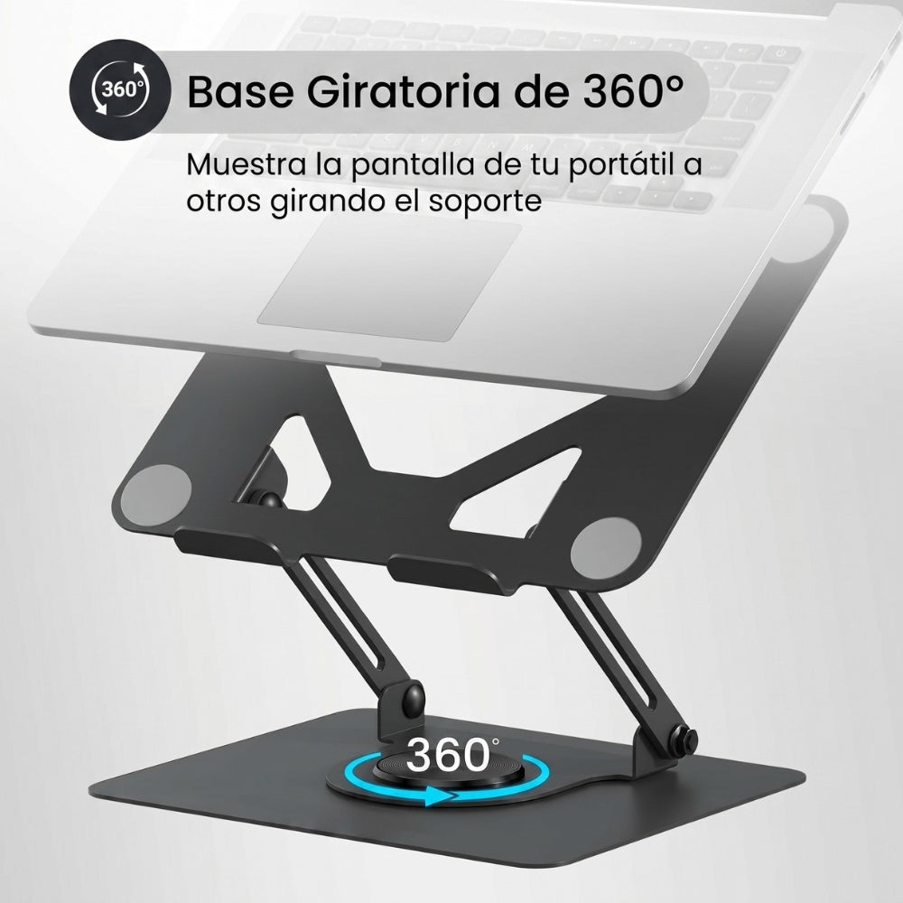 Base Portátil Plegable Metálica Unitec LS-070 Elevada con Giro 360° Superficie Antideslizante