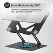 Base Portátil Plegable Metálica Unitec LS-070 Elevada con Giro 360° Superficie Antideslizante
