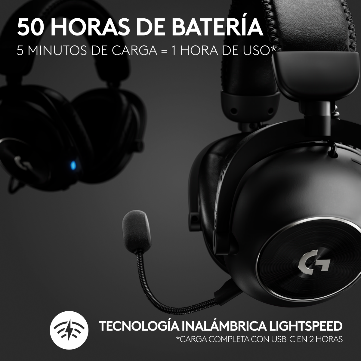 Auriculares Gamer 7.1 Inalámbricos Logitech G Pro X 2 LIGHTSPEED con Bluetooth - Negro