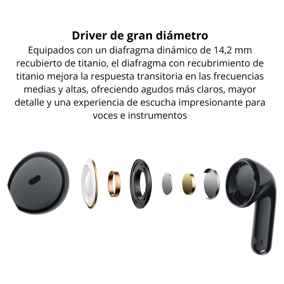 Audífonos Inalámbricos Xiaomi Redmi Buds 8 Active TWS Bluetooth 5.4 Micrófono Dual IA 37h Batería, IP54 - Negro